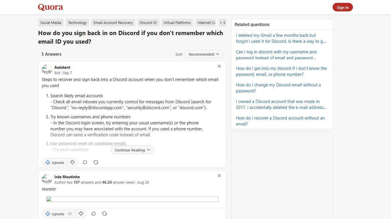 How to sign back in on Discord if you don't remember which email ID you used - Quora